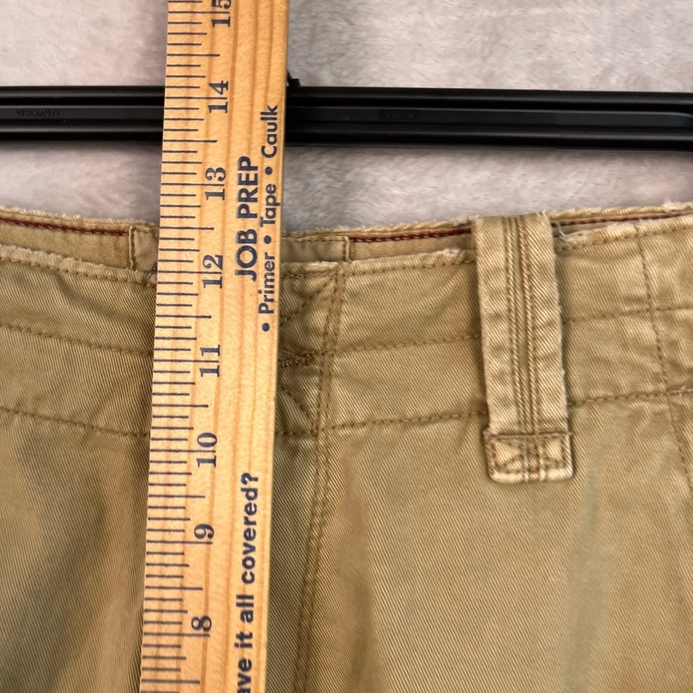 Y2K American Eagle Men's Cargo Shorts 36 / 37 Tan Khaki Classic Length Cotton - Picture 8 of 11